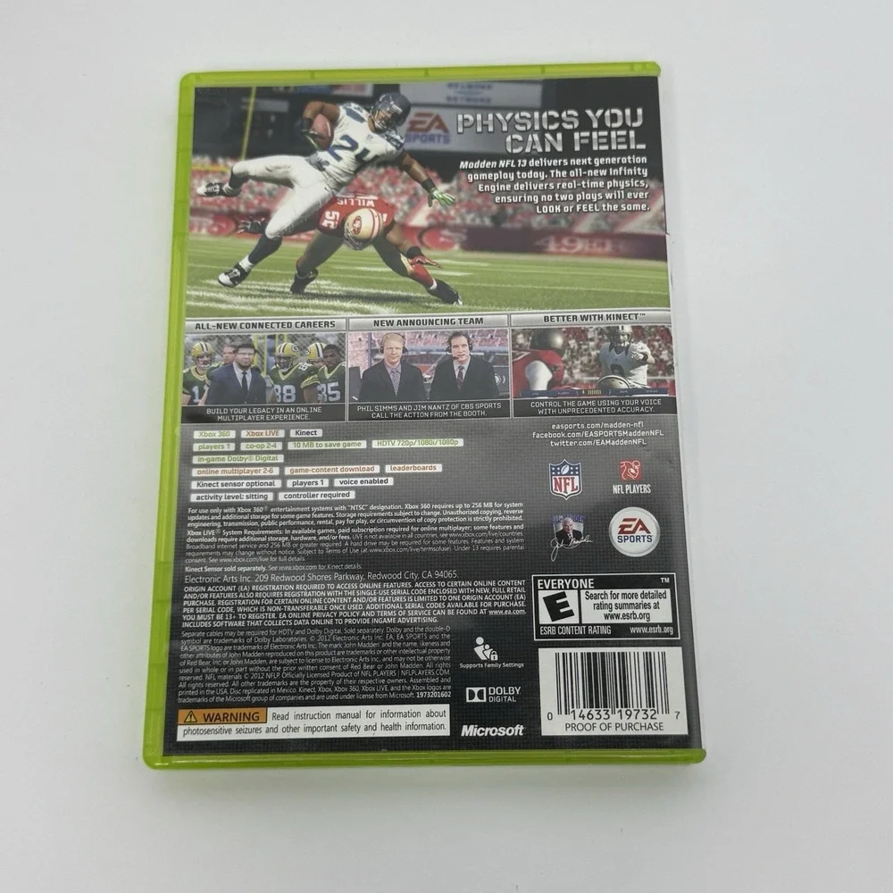 Madden NFL 13 (Microsoft Xbox 360, 2012) CIB Tested Working
